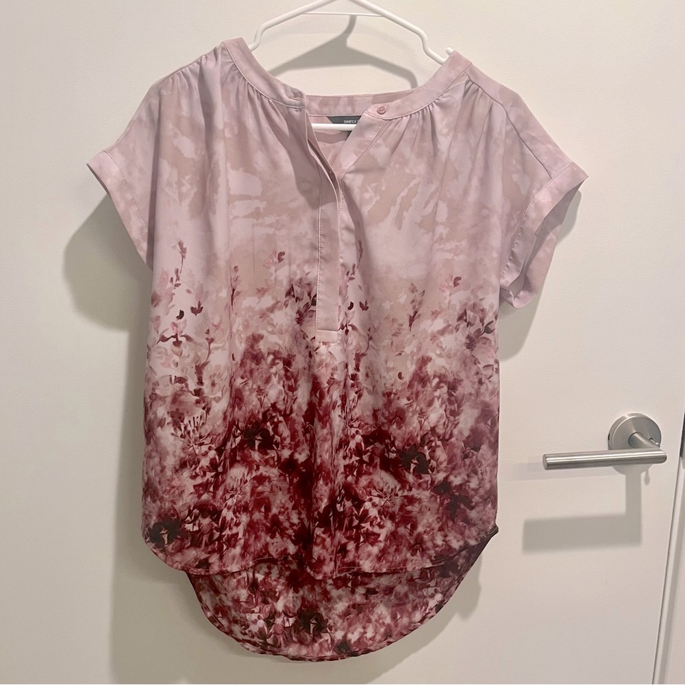 pink floral Vers Wang blouse, size PS
